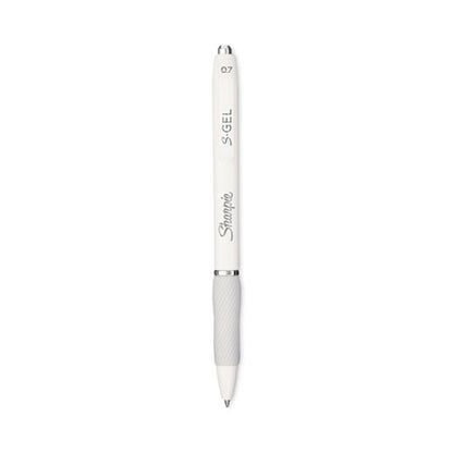 S-gel Fashion Barrel Gel Pen, Retractable, Medium 0.7 Mm, Black Ink, Pearl White Barrel, 4/pack