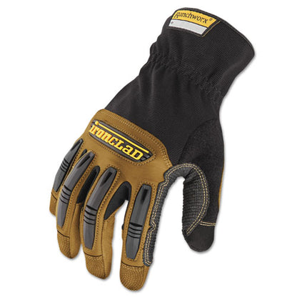 Ranchworx Leather Gloves, Black/tan, X-large