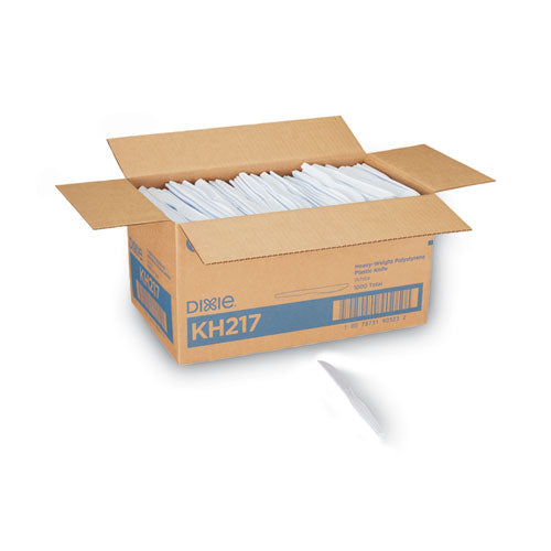 Plastic Cutlery, Heavyweight Knives, White, 1,000/carton