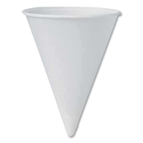 Cone Water Cups, Proplanet Seal, Cold, Paper, 4 Oz, Rolled Rim, White, 200/bag, 25 Bags/carton