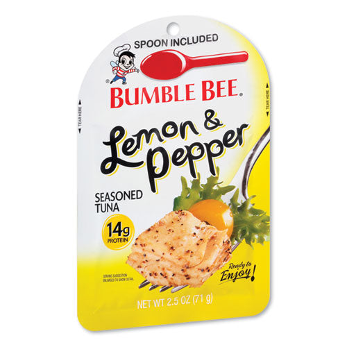 Ready To Enjoy Seasoned Tuna, Lemon And Pepper, 2.5 Oz Pouch, 12/carton