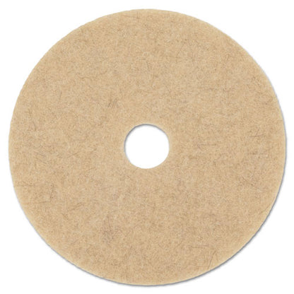 Natural Hog Hair Burnishing Floor Pads, 17" Diameter, Tan, 5/carton