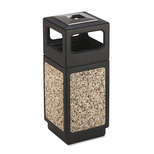 Canmeleon Aggregate Panel Receptacles, 15 Gal, Polyethylene/stainless Steel, Black