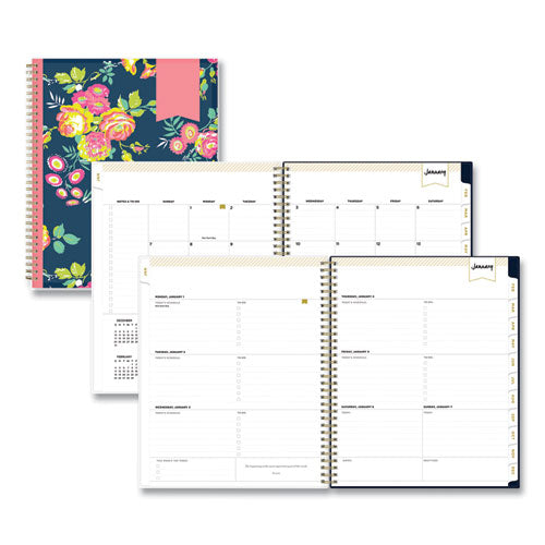 Day Designer Peyton Create-your-own Cover Weekly/monthly Planner, Floral Artwork, 11 X 8.5, Navy, 12-month (jan-dec): 2024