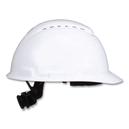 Securefit H-series Hard Hats, H-700 Front-brim Cap With Uv Indicator, 4-point Pressure Diffusion Ratchet Suspension, White