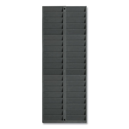 Time Card Rack, 40 Pockets, Plastic, Light Gray