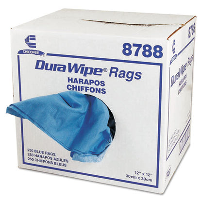 Durawipe General Purpose Towels, 1-ply, 12 X 12, Unscented, Blue, 250/carton