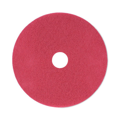 Buffing Floor Pads, 21" Diameter, Red, 5/carton