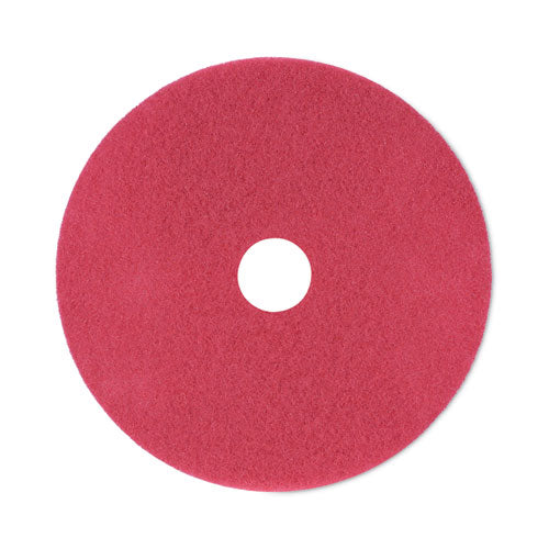 Buffing Floor Pads, 21" Diameter, Red, 5/carton