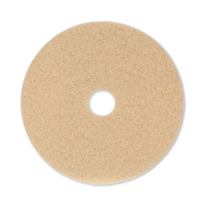 Burnishing Floor Pads, 20" Diameter, Tan, 5/carton