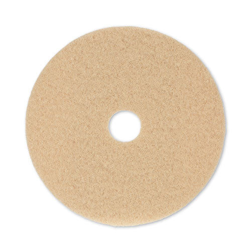 Burnishing Floor Pads, 20" Diameter, Tan, 5/carton