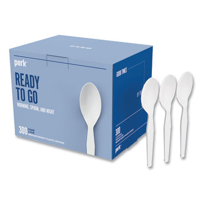 Eco-id Mediumweight Compostable Cutlery, Teaspoon, White, 300/pack