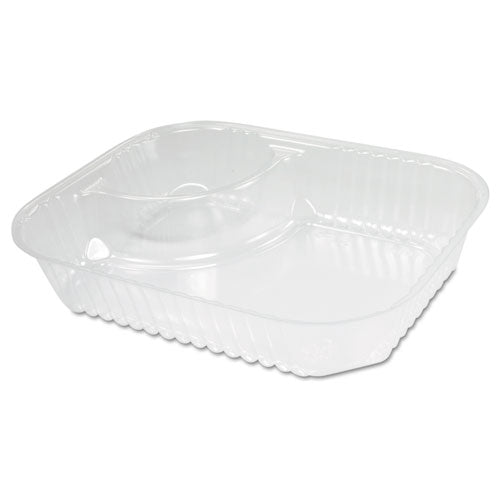 Clearpac Large Nacho Tray, 2-compartments, 3.3 Oz, 6.2 X 6.2 X 1.6, Clear, Plastic, 500/carton