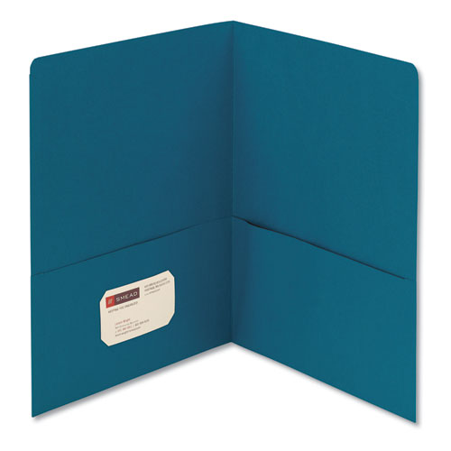 Two-pocket Folder, Textured Paper, 100-sheet Capacity, 11 X 8.5, Teal, 25/box