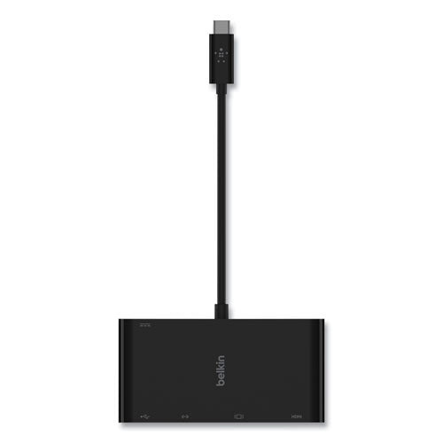 Usb-c Multimedia + Charge Adapter, 4k Hdmi/usb-a/usb-c/vga, 4.9 Ft, Black