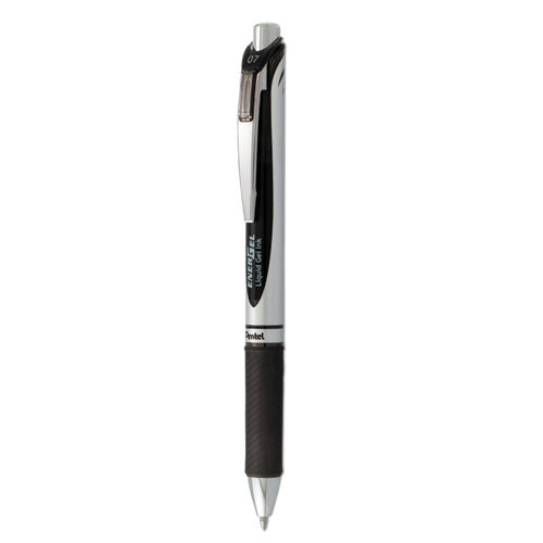 Energel Rtx Gel Pen, Retractable, Medium 0.7 Mm, Black Ink, Black/gray Barrel