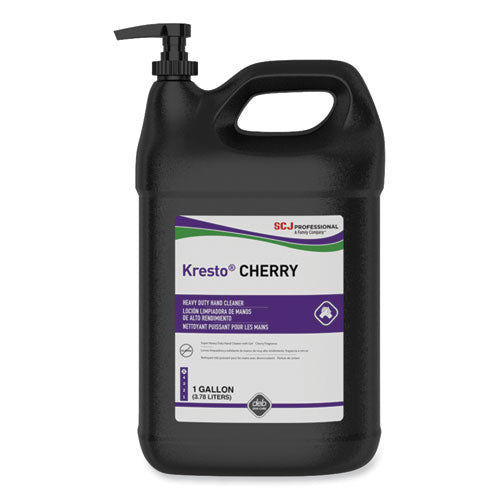 Kresto Cherry Heavy Duty Hand Cleaner Manual Cartridge, Cherry Scent, 1 Gal Pump Bottle, 4/carton