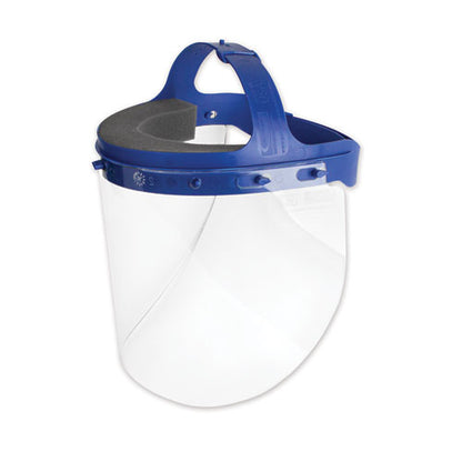 Fully Assembled Full Length Face Shield With Head Gear, 16.5 X 10.25 X 11, Clear/blue, 16/carton