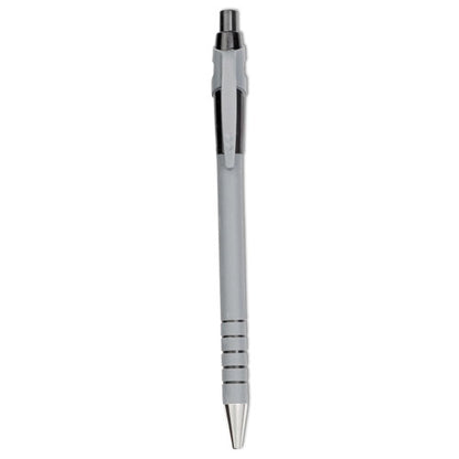 Flexgrip Ultra Recycled Ballpoint Pen, Retractable, Fine 0.8 Mm, Black Ink, Gray/black Barrel, Dozen