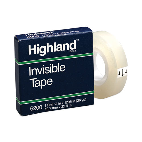 Invisible Permanent Mending Tape, 1" Core, 0.5" X 36 Yds, Clear