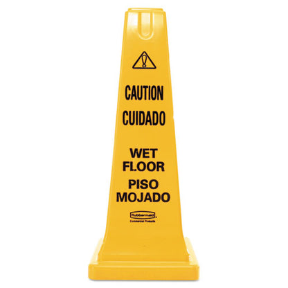 Multilingual Wet Floor Safety Cone, 10.55 X 10.5 X 25.63, Yellow