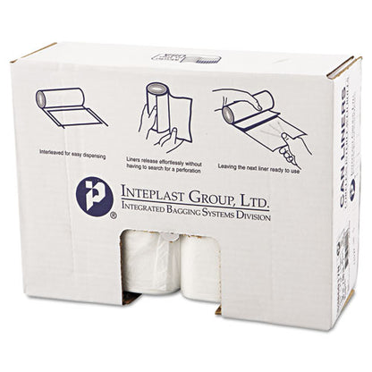 High-density Commercial Can Liners, 60 Gal, 17 Mic, 38" X 60", Clear, 25 Bags/roll, 8 Interleaved Rolls/carton