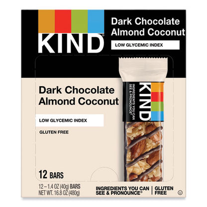 Fruit And Nut Bars, Dark Chocolate Almond And Coconut, 1.4 Oz Bar, 12/box