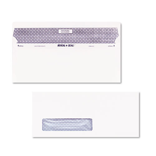 Reveal-n-seal Security-tint Envelope, Address Window, #10, Commercial Flap, Self-adhesive Closure, 4.13 X 9.5, White, 500/box