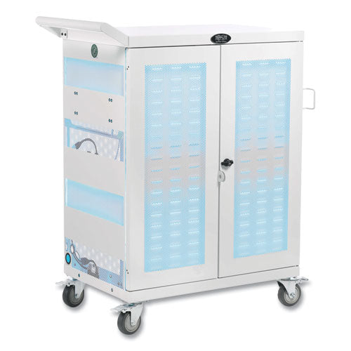 Uv Sterilization And Charging Cart, 32 Devices, 34.8 X 21.6 X 42.3, White