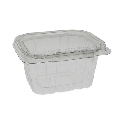 Earthchoice Tamper Evident Recycled Hinged Lid Deli Container, 16 Oz, 5.38 X 4.5 X 2.63, Clear, Plastic, 304/carton