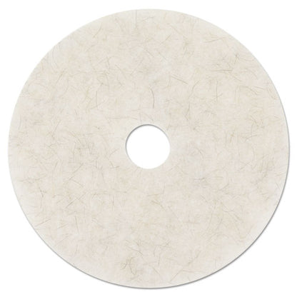 Ultra High-speed Natural Blend Floor Burnishing Pads 3300, 20" Diameter, White, 5/carton