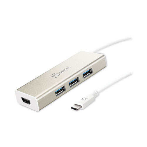 Usb-c Hub And 4k Hdmi, 3 Ports, Silver