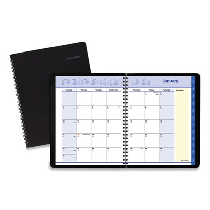 Quicknotes Monthly Planner, 8.75 X 7, Black Cover, 12-month (jan To Dec): 2024