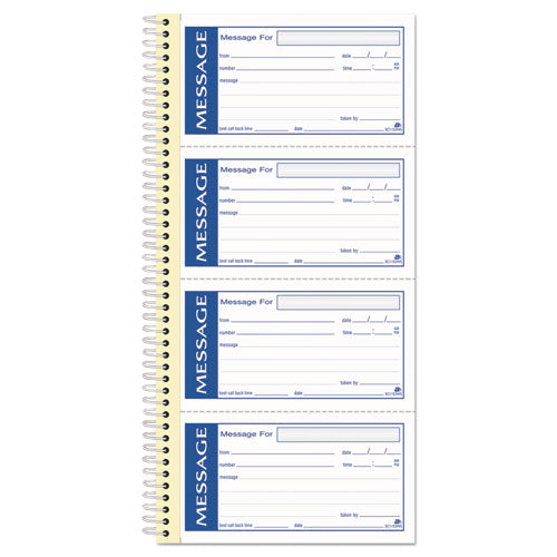 Write 'n Stick Phone Message Book, Two-part Carbonless, 4.75 X 2.75, 4 Forms/sheet, 200 Forms Total