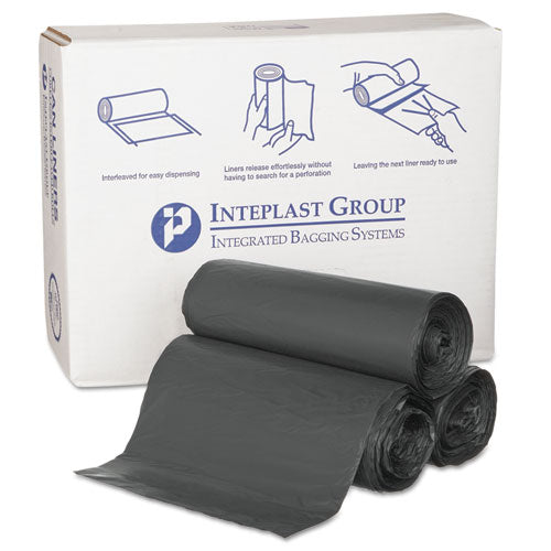 High-density Commercial Can Liners, 55 Gal, 22.1 Mic, 36" X 60", Black, 25 Bags/roll, 6 Interleaved Rolls/carton