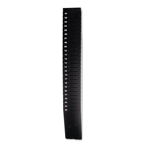 Time Card Rack For 9" Cards, 25 Pockets, Abs Plastic, Black