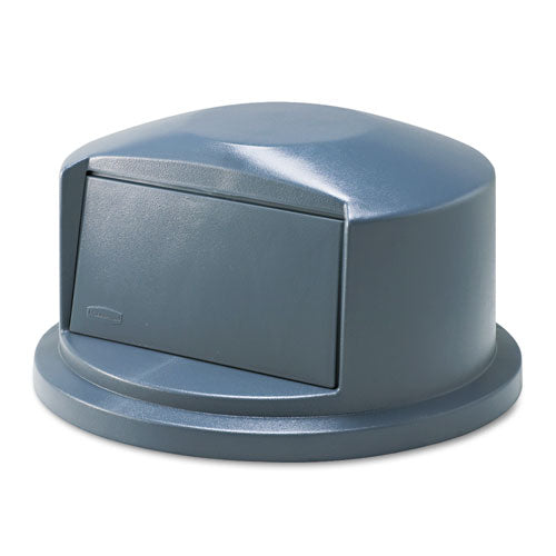 Brute Dome Top Swing Door Lid For 32 Gal Waste Containers, 22.75" Diameter X 12.25h, Gray