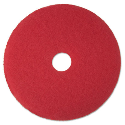 Low-speed Buffer Floor Pads 5100, 12" Diameter, Red, 5/carton