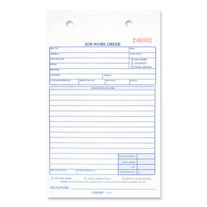 Job Work Order Book, Two-part Carbonless, 5.5 X 8.5, 50 Forms Total