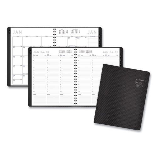 Contemporary Weekly/monthly Planner, Vertical-column Format, 11 X 8.25, Graphite Cover, 12-month (jan To Dec): 2024