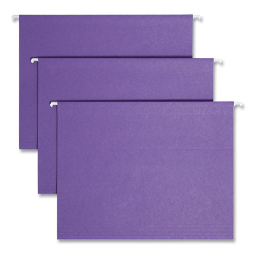 Colored Hanging File Folders With 1/5 Cut Tabs, Letter Size, 1/5-cut Tabs, Purple, 25/box