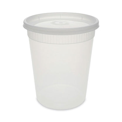 Newspring Delitainer Microwavable Container, 32 Oz, 4 .55 Diameter X 5.55 H, Clear, Plastic, 240/carton