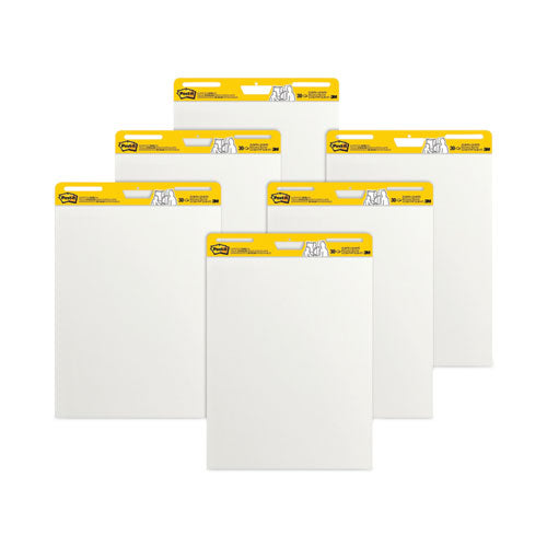 Vertical-orientation Self-stick Easel Pad Value Pack, Unruled, 25 X 30, White, 30 Sheets, 6/carton