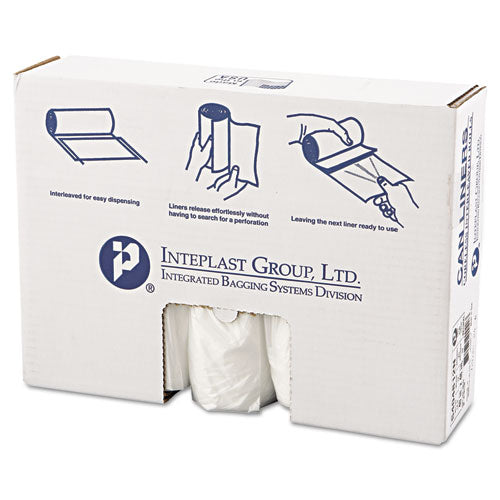 High-density Commercial Can Liners, 45 Gal, 12 Mic, 40" X 48", Clear, 25 Bags/roll, 10 Interleaved Rolls/carton