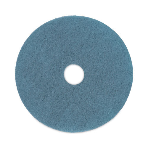 Burnishing Floor Pads, 20" Diameter, Aqua, 5/carton