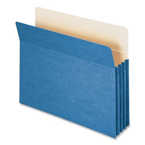 Colored File Pockets, 3.5" Expansion, Letter Size, Blue