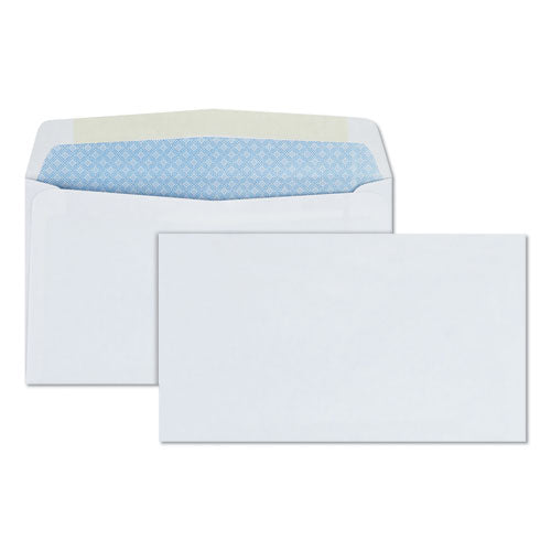 Security Tint Business Envelope, #6 3/4, Commercial Flap, Gummed Closure, 3.63 X 6.5, White, 500/box