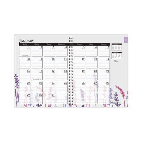 Recycled Wildflower Weekly/monthly Planner, Wildflower Artwork, 11 X 8.5, Gray/white/purple Cover, 12-month (jan-dec): 2024