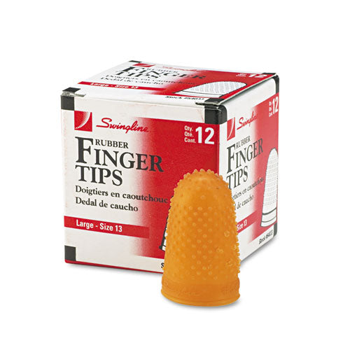 Rubber Finger Tips, 13 (large), Amber, Dozen