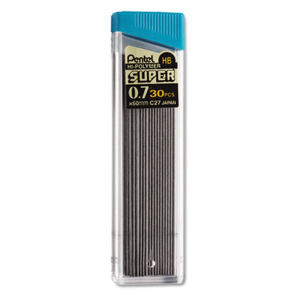 Super Hi-polymer Lead Refills, 0.7 Mm, Hb, Black, 30/tube